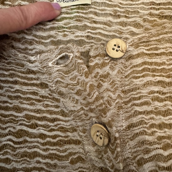 La Bottegga di Brumella Tan/White One of a Kind Lightweight Cardigan MSRP: $639 - Picture 7 of 9